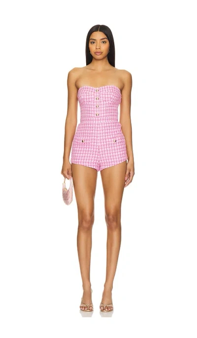 Amanda Uprichard X Revolve Kiko Romper In Bass Tweed Pink