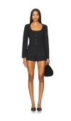 Amanda Uprichard X Revolve Long Sleeve Kya Romper In Black