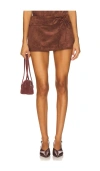 Amanda Uprichard X Revolve Mila Suede Skort In Brown