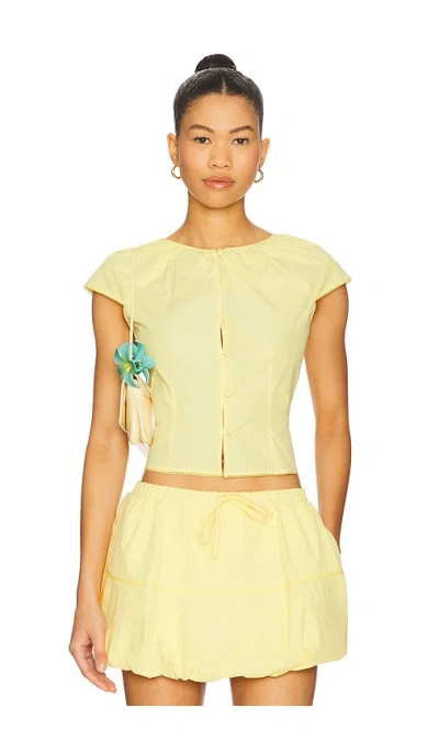 Amanda Uprichard X Revolve Pinto Top In Yellow