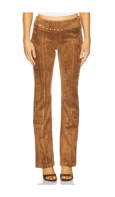 Amanda Uprichard X Revolve Regency Suede Pants In Brown