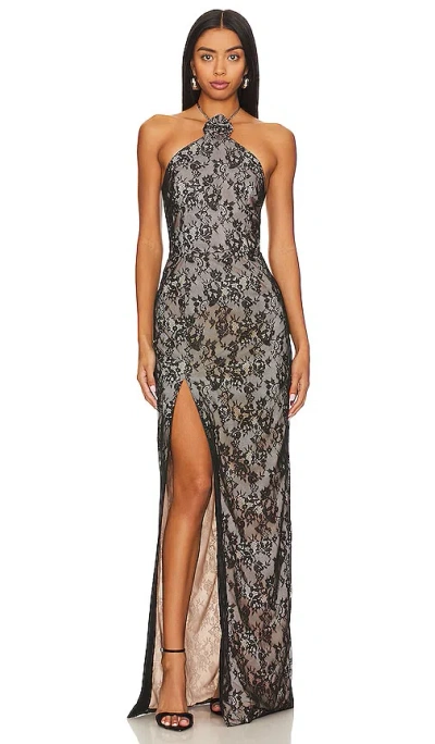 Amanda Uprichard X Revolve Sandy Gown In Black Lace