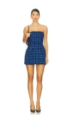 Amanda Uprichard X Revolve Strapless Bethany Skort Romper In Blue