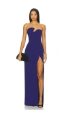 Amanda Uprichard X Revolve Strapless Puzzle Gown In Blue