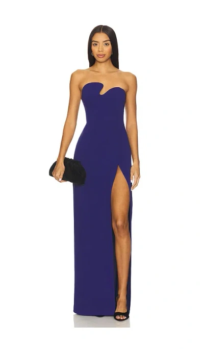 Amanda Uprichard X Revolve Strapless Puzzle Gown In Blue