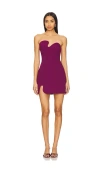 Amanda Uprichard X Revolve Strapless Puzzle Mini Dress In Aubergine