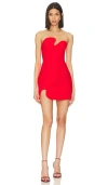 Amanda Uprichard X Revolve Strapless Puzzle Mini Dress In Red