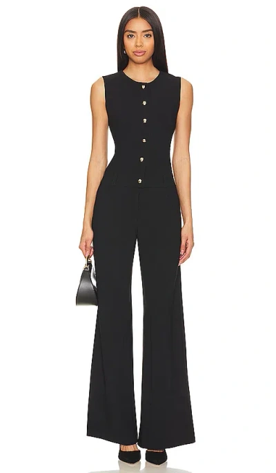 Amanda Uprichard X Revolve Tori Jumpsuit In 黑色