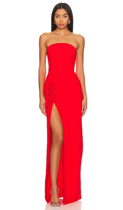 Amanda Uprichard X Revolve Wolfe Gown In Crimson