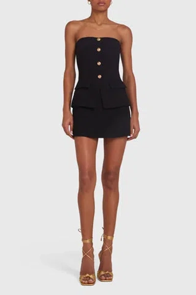 Amanda Uprichard Yadira Skort Romper In Black