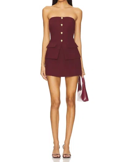 Amanda Uprichard Yadira Skort Romper In Russet In Brown