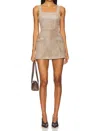 Amanda Uprichard Yorke Skort Romper In Taupe In Grey