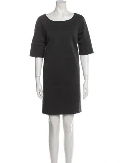 Pre-owned Amanda Wakeley Bateau Neckline Mini Dress In Gray