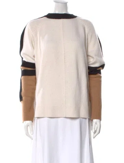 Pre-owned Amanda Wakeley Cashmere Colorblock Pattern Sweater In Neutral