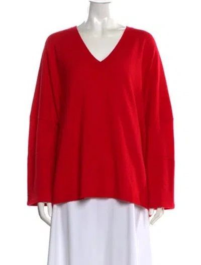 Pre-owned Amanda Wakeley Cashmere Crew Neck Sweater In Red