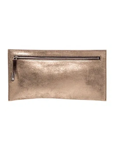 Pre-owned Amanda Wakeley Leather Clutch In Neutrals