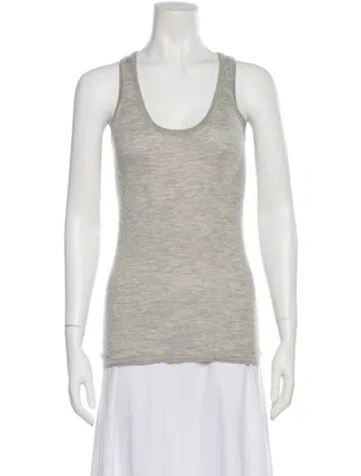 Pre-owned Amanda Wakeley Scoop Neck Sleeveless Top In Gray