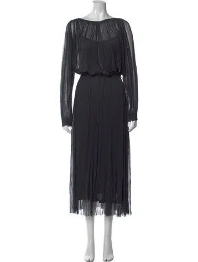 Pre-owned Amanda Wakeley Silk Midi Length Dress In Black