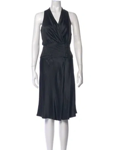 Pre-owned Amanda Wakeley Silk Midi Length Dress In Blue