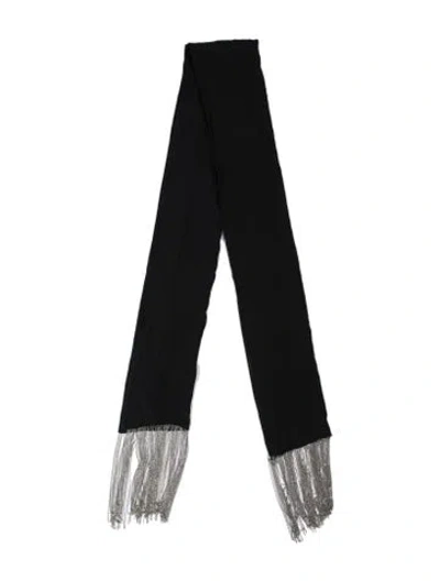 Pre-owned Amanda Wakeley Silk Scarf In Black/silver