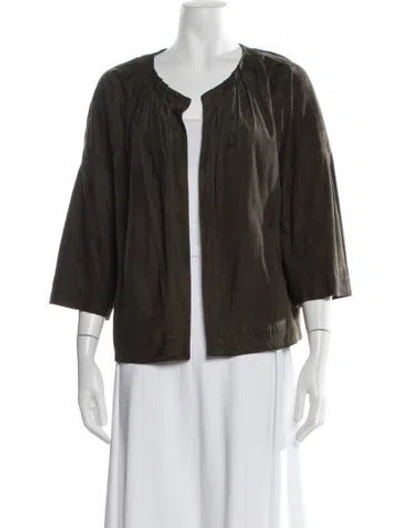Pre-owned Amanda Wakeley Suede Jacket In Green