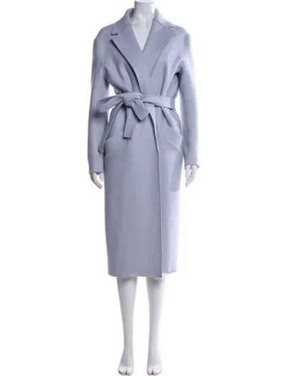 Pre-owned Amanda Wakeley Virgin Wool Trench Coat In Blue