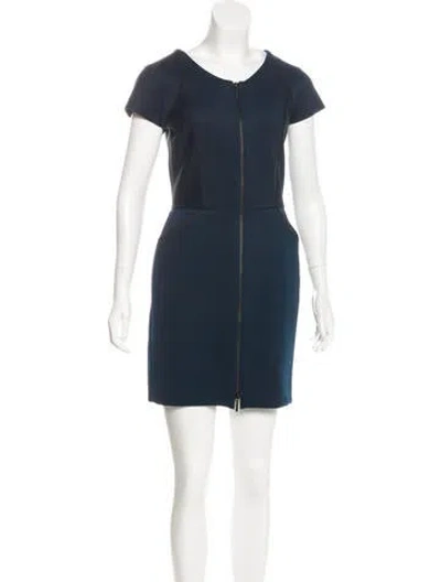 Pre-owned Amanda Wakeley Zip-up Mini Dress In Blue