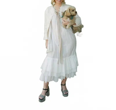 Amano By Lorena Laing Dreamy Cotton-silk Swan Dress In Ecru In White
