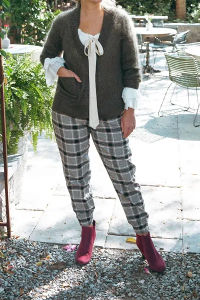 Amano By Lorena Laing Elastic At Ankle Jogger In Tartan In Multi