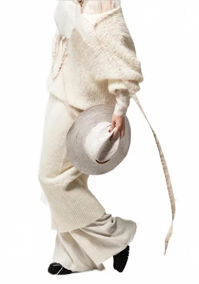 Amano By Lorena Laing Knit Pencil Skirt In Ivory In Neutral