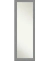 Amanti Art Waveline Silver-tone On The Door Full Length Mirror, 18.38" X 52.38" In Silver