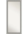Amanti Art Elegant Brushed Honey Framed Floor/leaner Full Length Mirror, 28.75" X 64.75" In Silver
