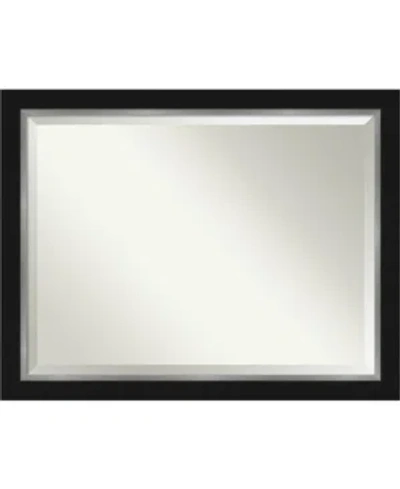 Amanti Art Eva Silver-tone Framed Bathroom Vanity Wall Mirror, 45.25" X 35.25" In Black