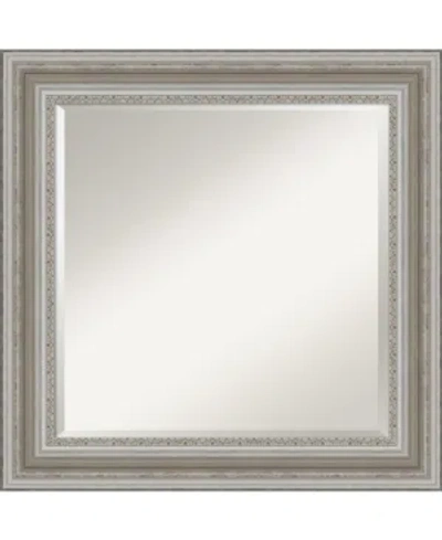 Amanti Art Parlor Silver-tone Framed Bathroom Vanity Wall Mirror, 25.5" X 25.50"