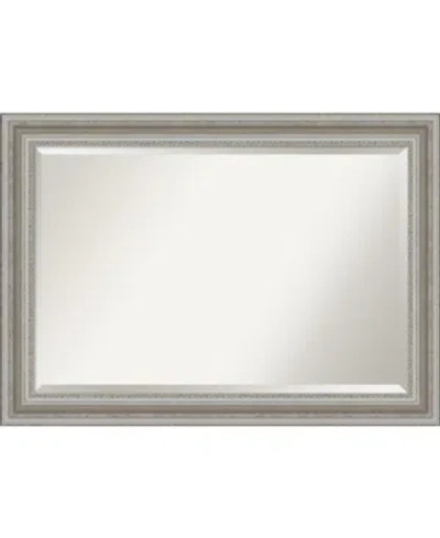 Amanti Art Parlor Silver-tone Framed Bathroom Vanity Wall Mirror, 41.5" X 29.50"