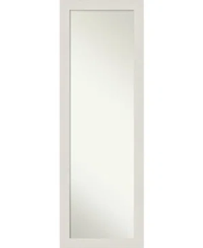Amanti Art Rustic Plank On The Door Full Length Mirror, 17.38" X 51.38" In White