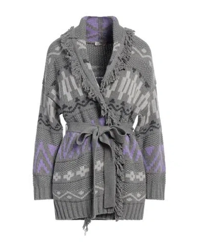 A.manto A. Mantó Woman Cardigan Grey Size S Merino Wool, Viscose, Polyamide, Cashmere