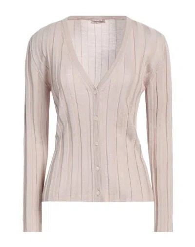 A.manto A. Mantó Woman Cardigan Taupe Size L Merino Wool, Silk In Grey