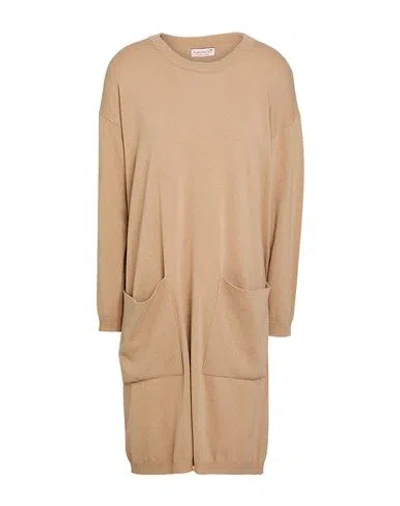 A.manto A. Mantó Woman Mini Dress Camel Size M Merino Wool, Viscose, Polyamide, Cashmere In Beige