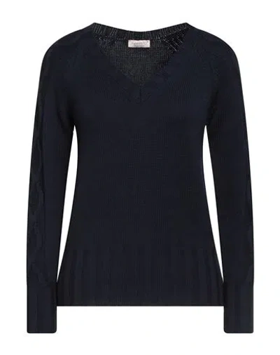 A.manto A. Mantó Woman Sweater Navy Size Xl Merino Wool In Navy Blue