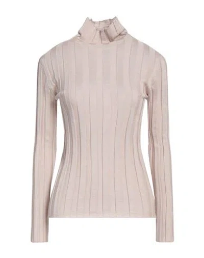 A.manto A. Mantó Woman Turtleneck Beige Size Xl Merino Wool, Silk