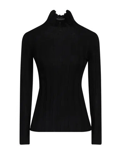A.manto A. Mantó Woman Turtleneck Black Size Xs Merino Wool, Silk