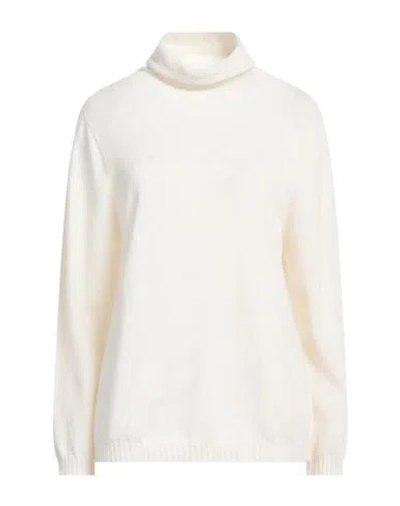 A.manto A. Mantó Woman Turtleneck Cream Size Xl Geelong Wool, Cashmere In White