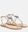 Amanu Cairo Leather Sandals In Gold