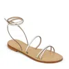 Amanu The Constantia Leather Sandals In White Leather