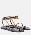 Amanu Kalahari Leather Sandals In Black