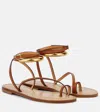 Amanu The Kalahari Leather Wrap Sandals In Brown