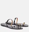 Amanu Kibera Embellished Leather Sandals In Black