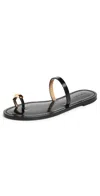Amanu Kibera Embellished Leather Sandals In Black