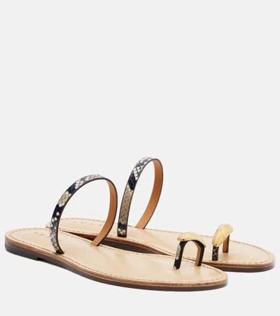 Amanu Kibera Snake-effect Leather Sandals In Animal Print